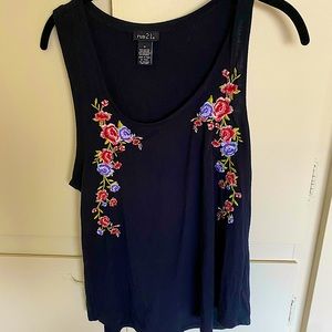 Floral Embroidered Sleeveless Top
